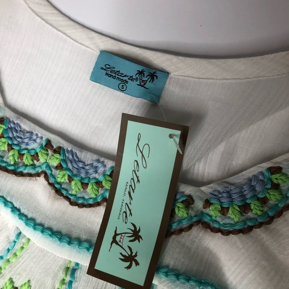 NWT LeTarte Cotton Embroidered Blouse small - Picture 4 of 6